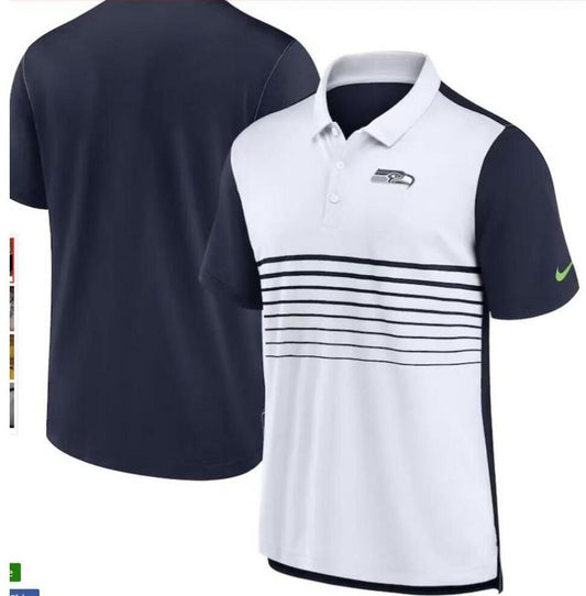Seattle Seahawks White/Blue Polo